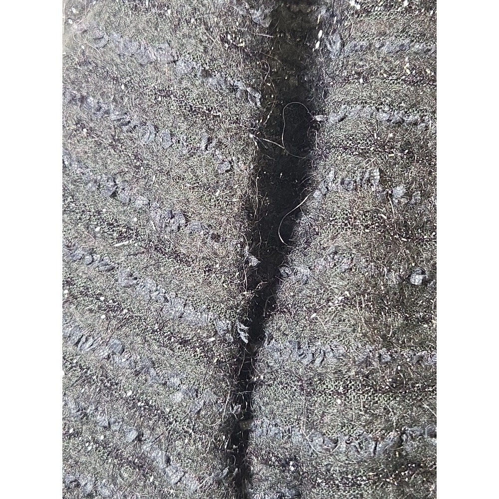 Lesley Evers Black Belted Metallic Fringey Tweed Contrast Sheath Dress Sz S - Picture 7 of 10